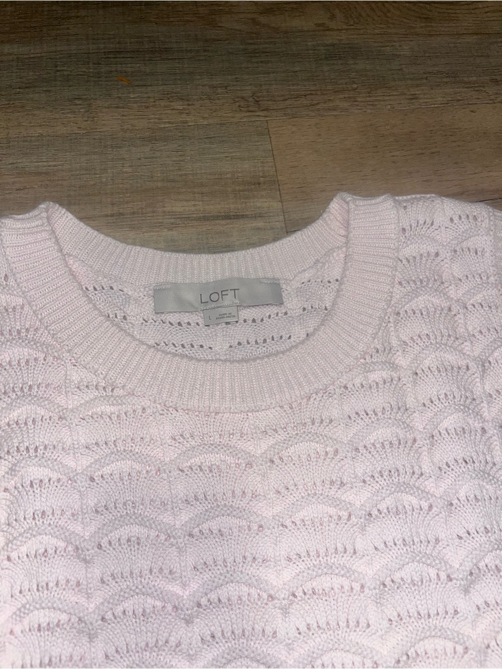 LOFT Women's Light Pink Textured Knit Sweater Vest
